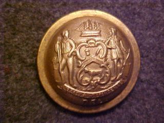 Rare Delaware State Seal Militia 7/8 Domed Brass Uniform Button Marked Goodwins