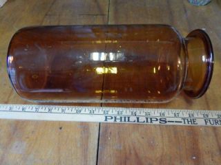 Antique Large,  Brown Glass Apothecary Chemists Bottle.  11 Inches