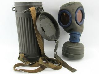 Wwii 1944 Issued But German Gas Mask And Canister