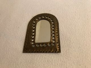 Small Hand Bag Mirror Arts And Craft Styl Made In Brass.