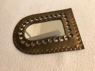 Small Hand Bag Mirror Arts And Craft Styl Made In Brass. 5