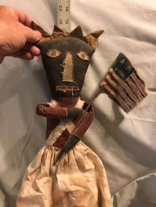 primitive 4 th of july folk art black liberty doll 2