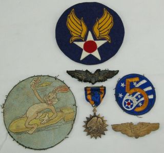 Ww2 U.  S.  Army Air Corp 530th Bomb Squadron Patch/wings/medal Grouping