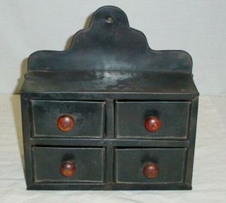 Vintage Farmhouse Metal Spice Cabinet Spice Box Apothecary Cabinet Wood Knobs