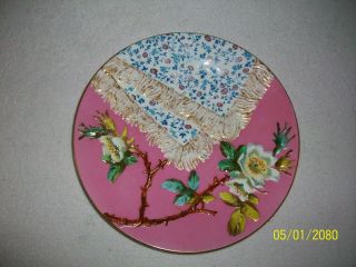 Attractive Antique Signed Bodley Porcleain Napkin Plate White Budding Flowers