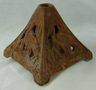 Vintage Cast Iron Oil Lamp Base For Refurbishment