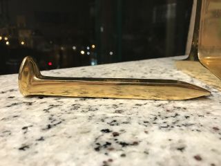 Carl Aubock Style Brass Railroad Spike Nail Paperweight Mid Century Modern