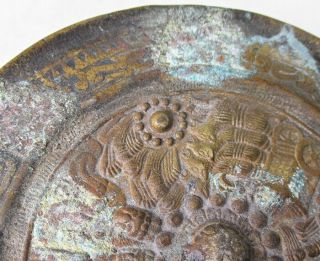 F352: Chinese circular mirror of ancient style copper with appropriate pattern. 3