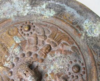 F352: Chinese circular mirror of ancient style copper with appropriate pattern. 4