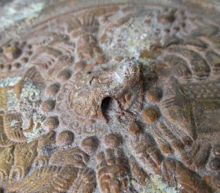 F352: Chinese circular mirror of ancient style copper with appropriate pattern. 5