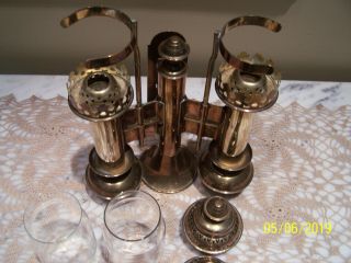Vintage Brass Railroad Double Candle Holder Wall Lanterns 4