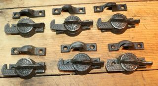 Antique Victorian Window Latches / Locks - Set Of Six