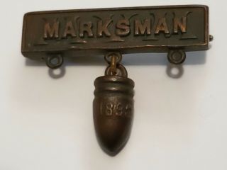Indian Wars Us Army 1892 Massachusetts Volunteer Militia Marksman Medal Rare