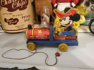Vintage Fisher Price Mickey Mouse Locomotive Choo Choo No.  432 Walt Disney 1938