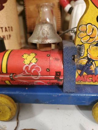 Vintage Fisher Price Mickey Mouse Locomotive Choo Choo No.  432 Walt Disney 1938 3