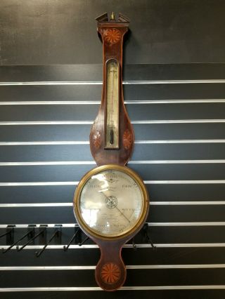 Antique P.  Gally Barometer Thermometer Combo Banjo Style 1820s