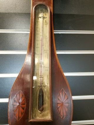 Antique P.  Gally Barometer Thermometer Combo Banjo Style 1820s 5