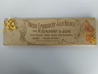 Antique " Unique Embroidery Turkish Silk Holder " M.  Heminway & Sons 1895 Pansies