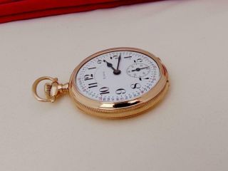 1917 Elgin B.  W.  RAYMOND 19 Jewels Pocket Watch in 14 K GOLD FILLED CASE 16s RUNS 4