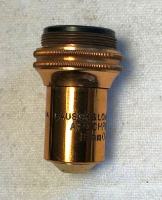 Antique MICROSCOPE Objective Bausch & Lomb OPT Co APOCHROMAT 16mm 0.  30 10X 1365 2