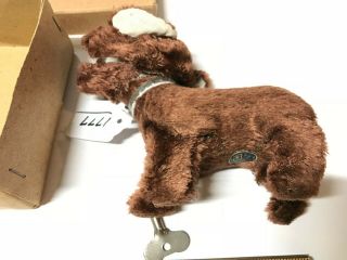 RARE VINTAGE EARLY BOXED W/KEY SUSSEX SPANIEL JAPAN TIN WIND UP DOG LITHO 8