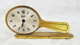 Vintage Brass Mid Century Linden Guild Figural Hand Mirror Alarm Clock Repair