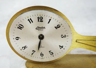 Vintage Brass Mid Century Linden Guild Figural Hand Mirror Alarm Clock Repair 2