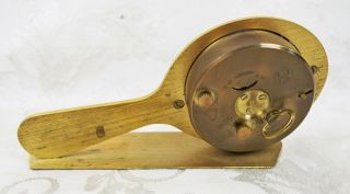 Vintage Brass Mid Century Linden Guild Figural Hand Mirror Alarm Clock Repair 5