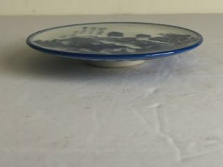 Vintage Antique Blue and White Chinese Japanese Porcelain Pate Dish 5