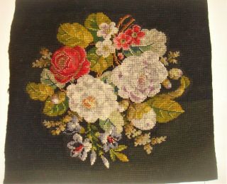 Antique Needle Work Of Roses For Framing