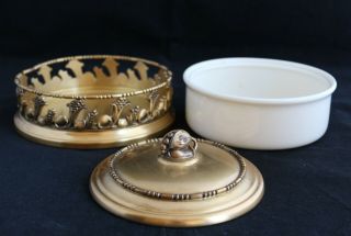 ANTIQUE LENOX PORCELAIN APOLLO BRASS JEWELRY OR CANDY BOX 4921 7