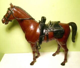 Vintage Marx Johnny West Brown Thunderbolt Horse With Accessories