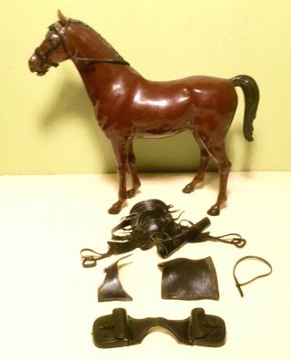 Vintage Marx Johnny West Brown Thunderbolt Horse With Accessories 2