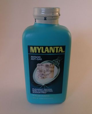Collectible Mylanta Antacid Anti - Gas 12 Oz Liquid Movie Prop Bottle