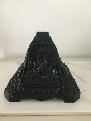 Victorian Black Triangle Cast Iron Oil Lamp Base