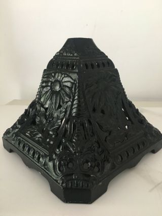 victorian black triangle cast iron oil lamp base 2