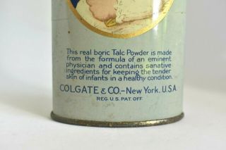 Antique Colgate ' s Baby Talc Talcum Powder Litho Tin General Store Advertising 2