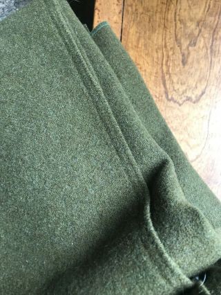 Vintage U.  S.  Army Military Wool Blend Green Blanket 65” X 81” 4