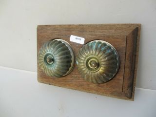 Vintage Brass & Ceramic Double Light Switch Antique Old Jelly Mould Dolly 4