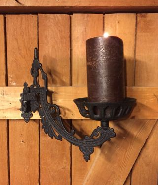 Antique Wall Scounce Cast Iron Art Deco Lamp Stand Candle Holder Art Deco 1930’s