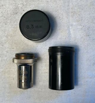 Vintage Carl Zeiss Jena 8.  3 Mm Apochromat 20 0.  65 0.  17 Microscope Objective