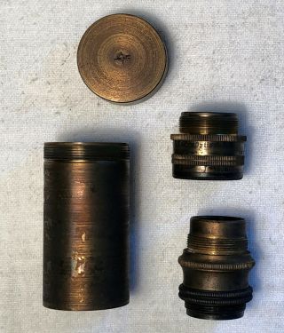 Antique Microscope Objective 3/4 Bausch & Lomb Optical Co Zeiss Planar Ptd 1897