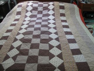 Vintage Handmade Quilt - 64 ".  By 109 " - Extra Long - Good For A Boy 