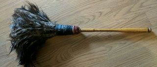 Antique Pioneer Philadelphia Feather Duster Turned Wood American