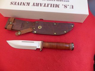 Ontario Cutlery Usa Mib1990 Army P3 Quartermaster Leather Fixed Blade Knife