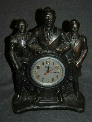Roosevelt Washington Lincoln - Fdr Steering The Ship - Spirit Of Usa Clock 1934