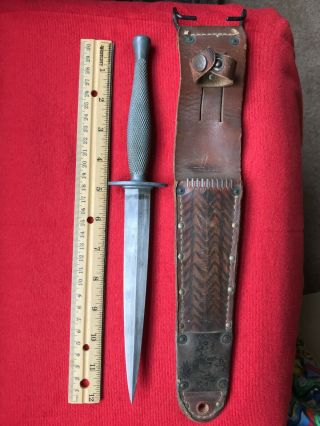 Wwll Usmc Marine Raider Stiletto Knife Camillus W Type - 1 Scabbard 100 Authentic