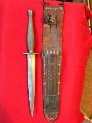 WWll USMC Marine RAIDER STILETTO KNIFE Camillus w TYPE - 1 SCABBARD 100 AUTHENTIC 2