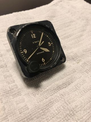 Vintage 8 Day Aircraft Clock Wittnauer Fast