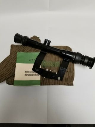 Rare East German Sniper Scope With Mount And Camo Canvas Case
